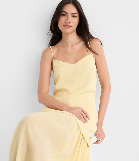 Tall Scarf Mixed Media Maxi Dress
