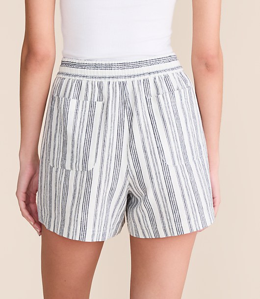 Petite Lou & Grey Striped Linen Cotton Shorts
