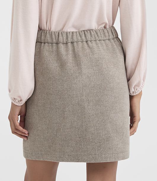 Melange Twill Pull On Mini Pocket Skirt
