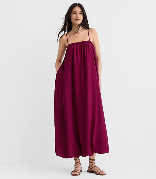 Petite Strappy Bubble Midi Pocket Dress