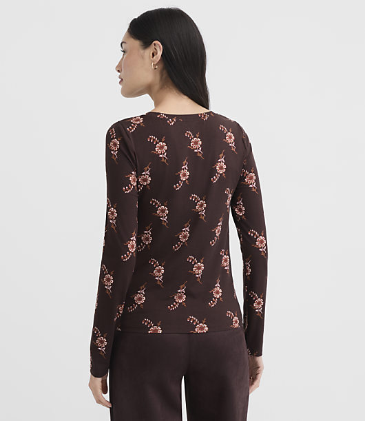 Petite Floral Ruched Top