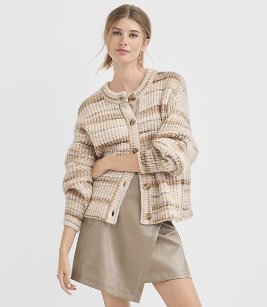 Striped Oversized Chunky Cardigan