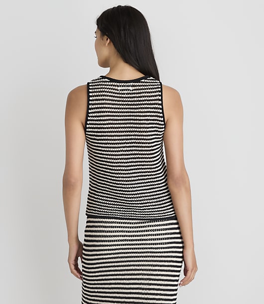 Petite Lou & Grey Striped Stitchy Sweater Tank Top