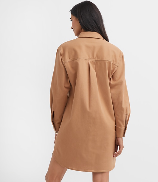 Shirttail Hem Mini Pocket Shirtdress