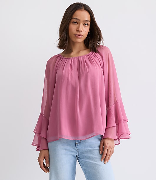 Tiered Ruffle Sleeve Blouse