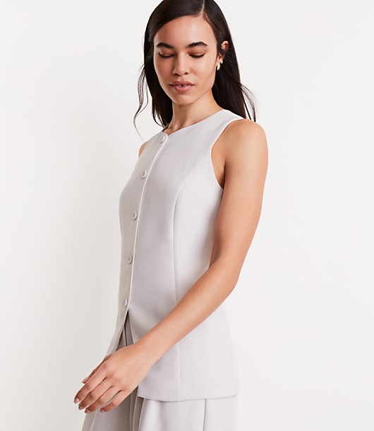 LOFT Versa Crepe Drape High Neck Vest