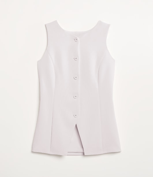 LOFT Versa Crepe Drape High Neck Vest