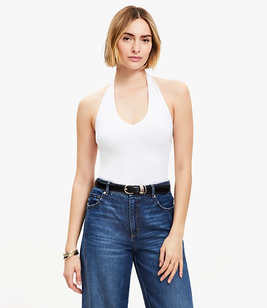 Petite V-Neck Halter Top