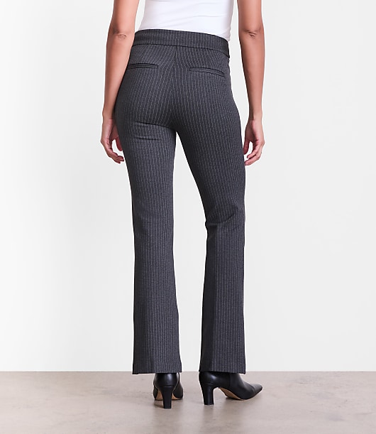LOFT Versa Pintucked Ponte Flare Pants in Pinstripe