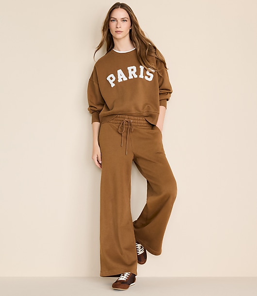 Lou & Grey Elite Fleece Wide Leg Sweatpants