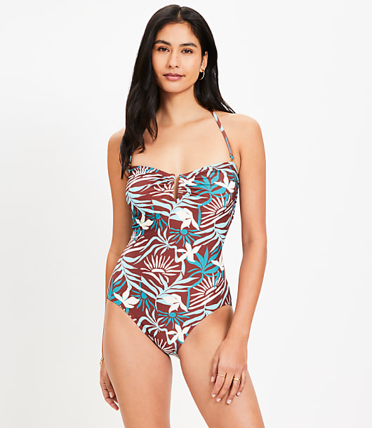 LOFT Sunset U Wire Bandeau One Piece Swimsuit