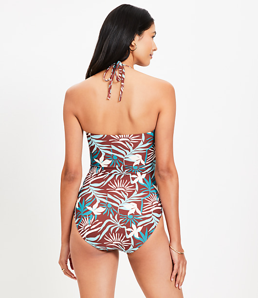 LOFT Sunset U Wire Bandeau One Piece Swimsuit