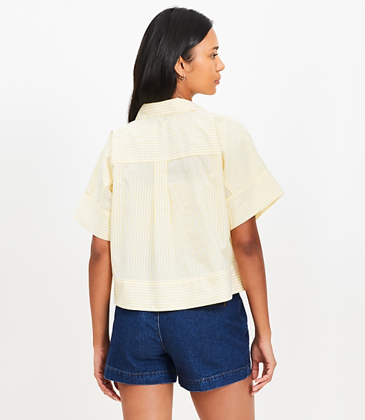 Striped Poplin Modern Pocket Top
