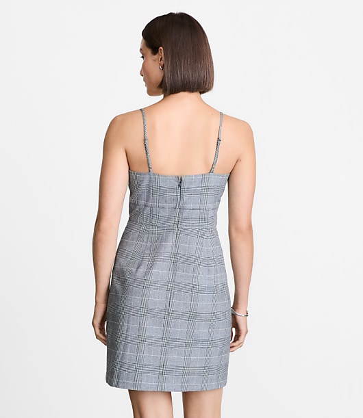 LOFT Versa Seasonless Stretch Strappy Mini Dress in Plaid