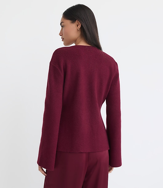 Ribbed Double Button Sweater Jacket