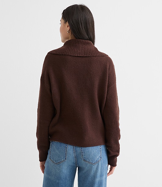 Wide Collared Sweater Jacket