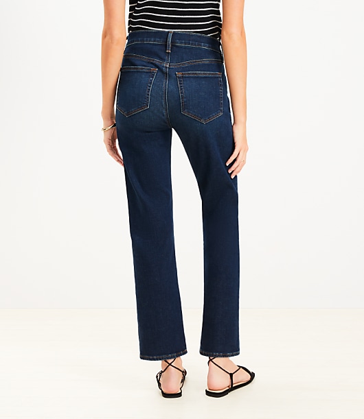 Petite Mid Rise Slim Jeans in Rich Dark Indigo Wash