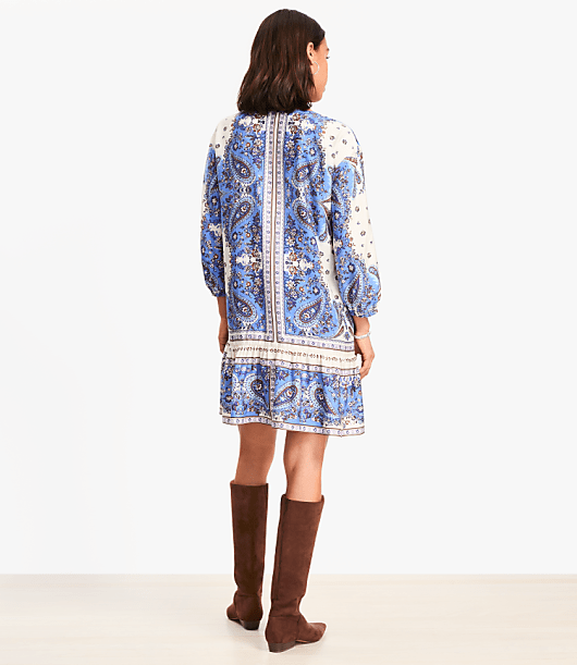 Petite Bandana Print Mini Flounce Dress