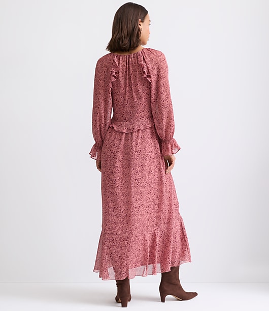 Petite Floral Ruffle Maxi Dress