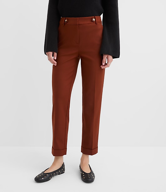 Cuffed Riviera Slim Pants in Doubleweave