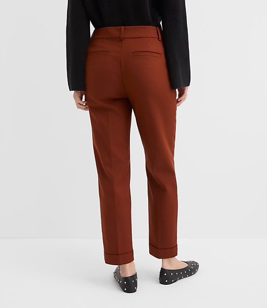 Cuffed Riviera Slim Pants in Doubleweave