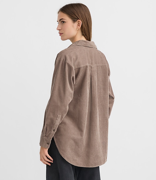 Petite Corduroy Everyday Oversized Pocket Shirt