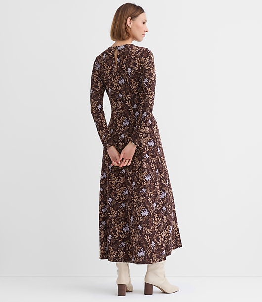 Petite Garden Ruched Bodice Midi Dress