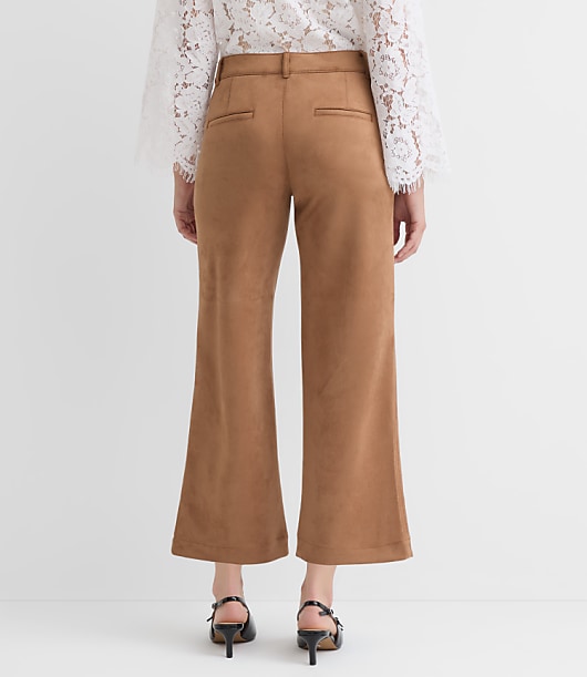 Curvy Palmer Wide Leg Pants in Faux Suede