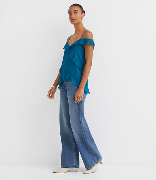 Petite Ruffle Off The Shoulder Cami