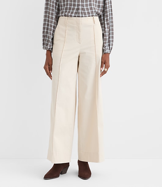 Pintucked Wide Leg Pants