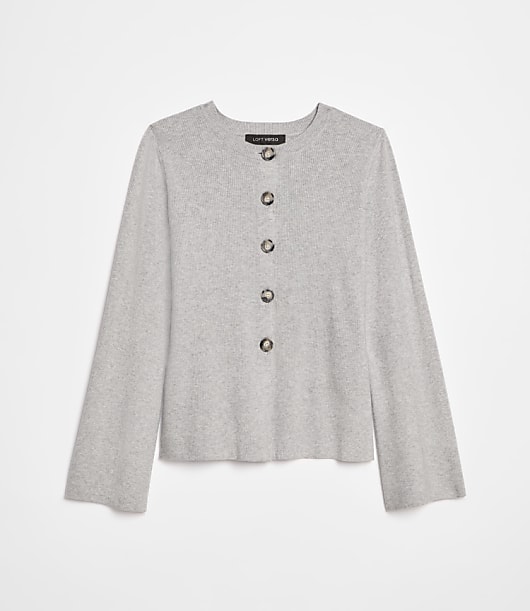 LOFT Versa Heathered Front Split Cardigan