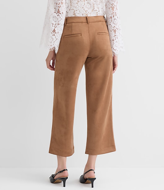 Tall Palmer Wide Leg Pants in Faux Suede