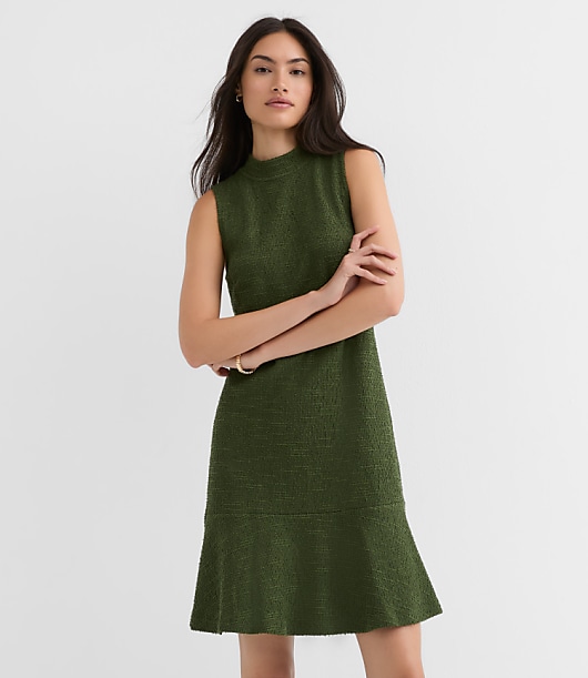 Petite Jacquard Mini Flounce Dress