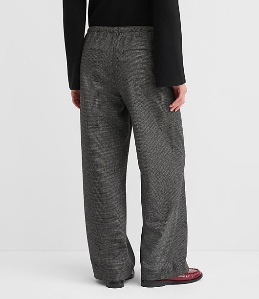 Sawyer Pull On Pants in Houndstooth Brushed Flannel - Black Multi