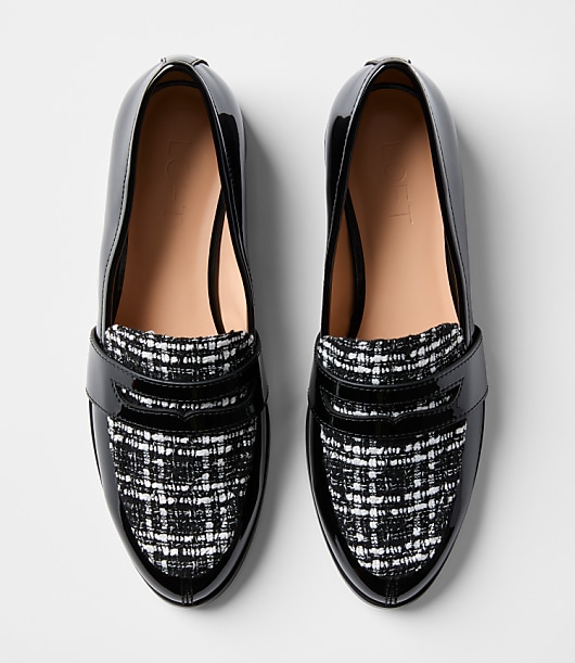 Tweed Penny Loafers