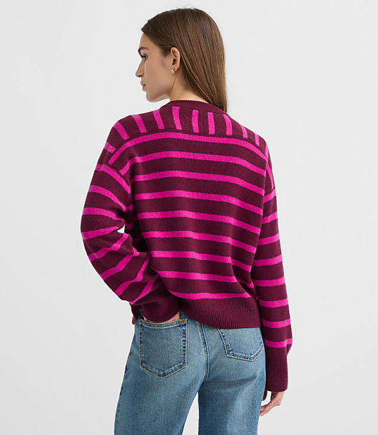 Petite Stripe Oversized Cashmere Sweater