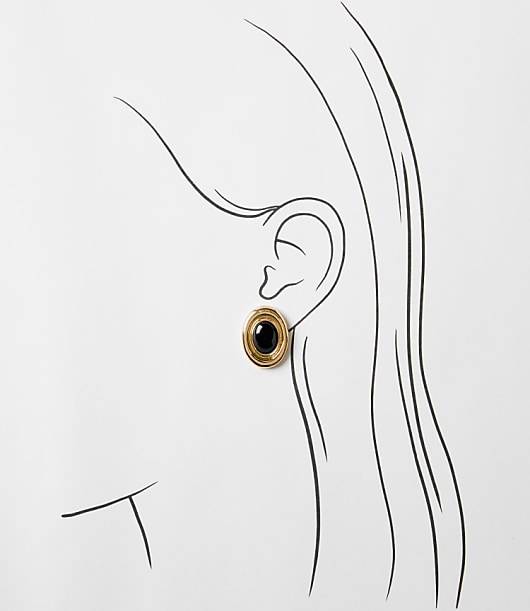 Cast Oval Stud Earrings