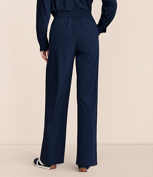 Lou & Grey Seersucker Wanderweave Wide Leg Trouser Pants