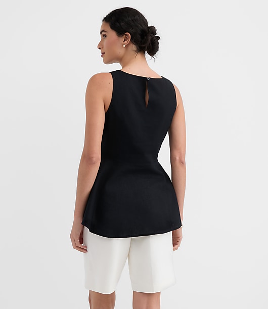 Linen Cotton Peplum Top
