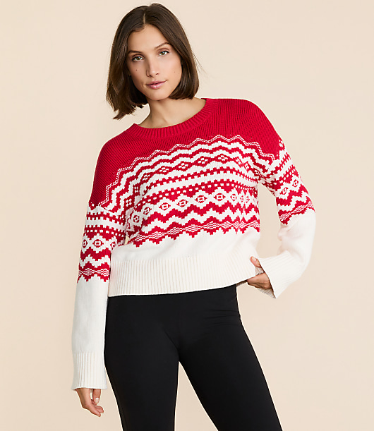 Lou & Grey Colorblock Fair Isle Sweater