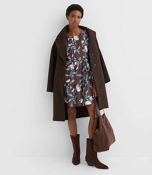 Petite Garland Pleated Mini Flounce Dress