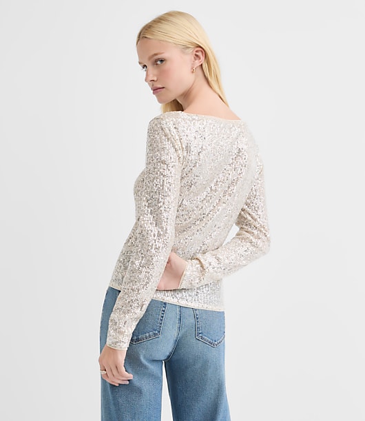 Sequin Long Sleeve Tee