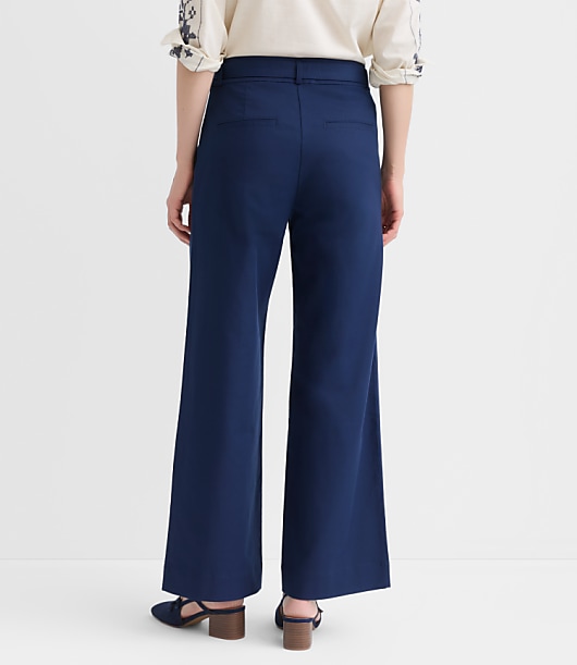 Belted Palmer Wide Leg Pants in Pique