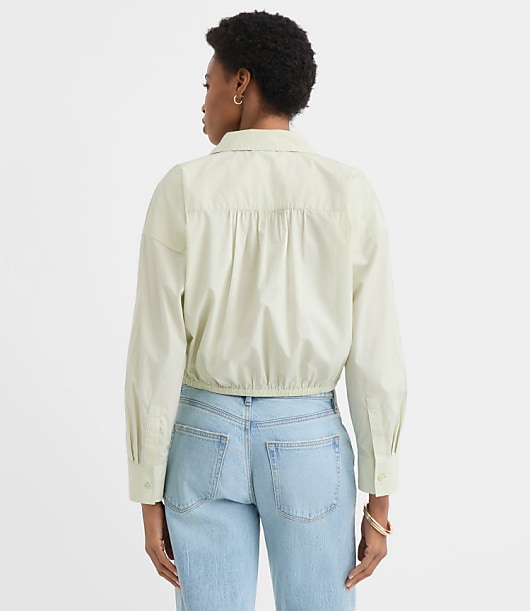 Poplin Tie Front Everyday Shirt