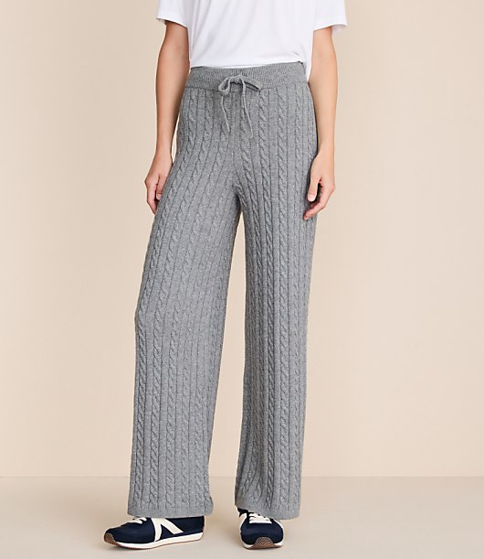 Petite Lou & Grey Cable Sweater Wide Leg Pants