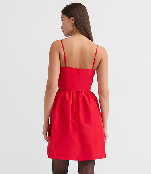 Petite Bow Strappy Mini Pocket Dress