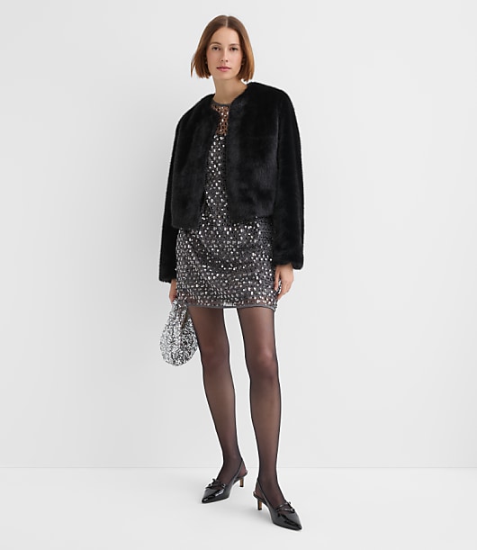 Petite Sequin Cluster Mini Dress