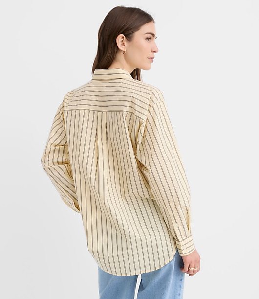 Striped Poplin Everyday Oversized Pocket Shirt