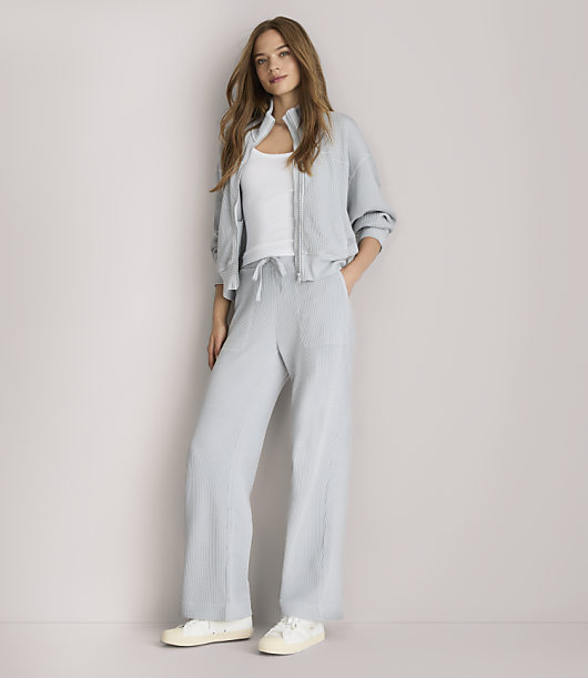 Loft Petite Lou & Grey Garment Dyed Waffle Wide Leg Pants