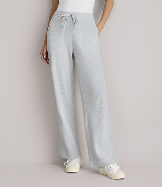 Petite Lou & Grey Garment Dyed Waffle Wide Leg Pants
